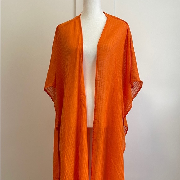 Steve Madden Vibrant Orange Kimono/Cover Up - Picture 3 of 7